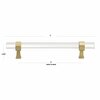 Gliderite Hardware 6-1/4 in. Center to Center Clear Acrylic Cabinet Pull Satin Gold, 25PK 4718-160-SG-25